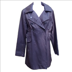 Black Short Trench Coat Lined Women's NWOT like New Size M